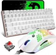 Gaming Keyboard and Mouse,3 in 1 Gaming Set,White LED Backlit Keyboard Red...