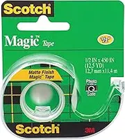 Scotch Magic Tape, 1 Roll, Numerous Applications, Invisible, Engineered for Repairing, 12.7mm x 11.4m, Dispensered (104)