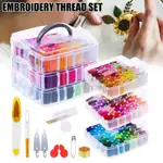 EMBROIDERY KIT FLOSS SET INCLUDING 150 COLORS THREADS WITH 3