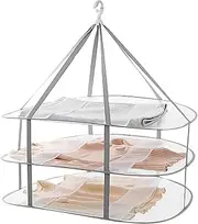 Foldable Hanging Mesh Dryer, Sweater Drying Rack 3-Tier Network Foldable Drying Basket Racks for Sweater,Toy,Socks, Feather Jacket,Outdoor, Indoor, Potable (1)