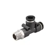 Plastic Tee Push To Connect Tube Fittings 8mmx 1/4NPT Male Thread Push Lock