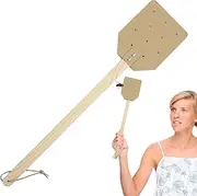 Outdoor Flying Trap - Portable Flying Racket Long Wood Handle - Wall Mount Flying Racket Easy to Use for Backyard, Balcony, Kitchen, Living Room