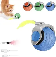 3 Pcs Interactive Cat Toy Ball, Automatically Moving Cat Ball Toy, Rechargeable Smart Pet Toy Ball for Indoor, Bouncing Activated Toy Exquisite Rolling Cat Balls