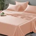 Queen Flat Sheet Only - Rayon Derived from Bamboo Silk Bed Sheet, Premium Bre...