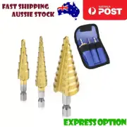 3pcs set 3-12mm 4-12mm 4-20mm Step Cone Drill Bit Hole Cutter Tool Hex Shank