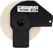 Brother Genuine DK-12033PK Die-Cut File Folder Labels, Long Lasting Reliability, 300 Labels Per Roll, (3) Rolls per Box, White (DK12033PK)
