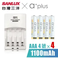 在飛比找momo購物網優惠-【SANLUX 台灣三洋】智慧型極速充電器+鎳氫充電電池 4