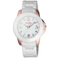 在飛比找momo購物網優惠-【Folli Follie】獨具光芒白陶瓷腕錶-玫瑰金(WF