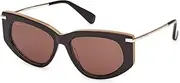 [MaxMara] MM0100 50E Shiny Dark Brown 54/15/135 Women's Sunglasses, 50e shiny dark brown, 54/15/135