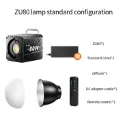 ZU80 COB Camera Light 80W LED Fill Light 2500K~6500K Dual-Color Mini Bowens Port