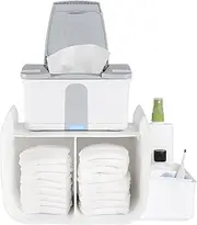 Ubbi Diaper Caddy Organizer, Stores Baby Diapers, Wipes & Baby Accessories, White
