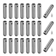 24Pcs Shoelace Tips with Screw, Alloy 25mm Aglets End Tip, Dark Gray