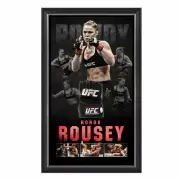 RONDA ROUSEY PERSONALLY HAND SIGNED FRAMED UFC MMA GLOVE CONOR TATE HOLM NUNES