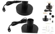 Industrial Table Lamp Base 2pcs, E26 Socket with Extension Cord, Black Base 2PC