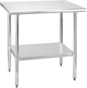 HALLY Stainless Steel Table for Prep & Work 24 X 36 Inches, NSF Commercial Heavy