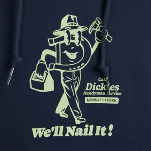 Dickies男款深藍色胸前趣味圖案印花休閒連帽大學T|DK012572B29