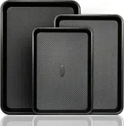 Baking Sheet Set Of 3, UUKRAVE Cookie Sheets For Baking With Diamond Base PFOA,