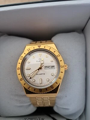 Timex Ladies TW2U95800 VQ "Q Reissue" Gold Tone Watch w/ Mesh Band