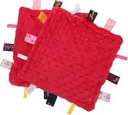 ORFOFE 2Pcs Colorful Appeasing Towel for Newborn Soft Knitted Handkerchief Random Colors Super Soothing Durable Comforter Design for Eye Catching Fun