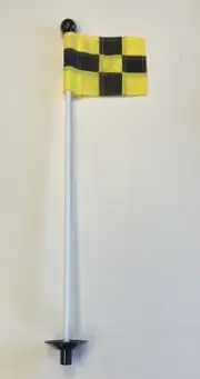 Golf Practice Putting Green Flagstick 33" Marker, BLACKYELLOW Checkered Jr. Flag