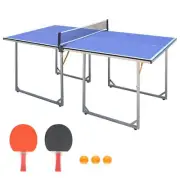 6 x 3 in. Size Indoor Portable Ping Pong Table Tennis Set With 2 Paddles 3 Balls