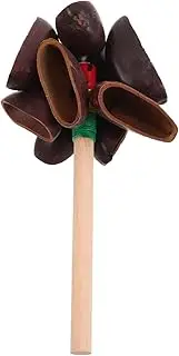 MUSISALY Fruit Shell Hand Ring Rattle Rattles for Rattles Hand Percussion Instrument Traditional Rattle Rattle Light Brown Wooden