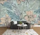 3D Floral Leaves Wallpaper Wall Mural Removable Self-adhesive 406