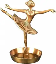 [ZHZXBDGQ] Jewelry Organizer Stand Copper Jewelry Display Stand Ballet Girl Jewelry Holder Dressing Table Earrings Necklace Jewelry Display Stand Creative Ornaments
