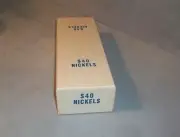 3 NEW White With Blue Writing Flat Cardboard Coin Storage Boxes for Nickels