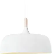 7Pandas Indoor Pendant Light Wood Top, Modern Ceiling Lighting for Cafe, Bedroom, Restaurant Bar Kitchen Island Lamp Fixture - 240V E27 Screw - Shade Size: 48 * H 24 cm (White)