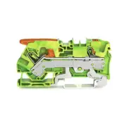 A● 5pcs WAGO 2106-5207 ​2-Conductor Ground Terminal Block 6 mm² Green-Yellow New