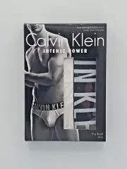 2010's CALVIN KLEIN INTENSE POWER Mens White Hip Briefs L Vintage Underwear