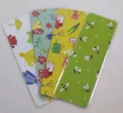 Laminated Bookmark Lot - 4 Springtime Theme - Bees Butterflies Rain Gardening