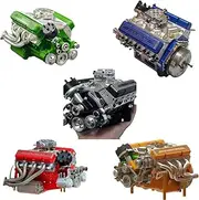 Cison V8 Engine Kit Gas,Cison Gasoline Ohv V8 Small-Block Engine Model Kits,Cison V8 Engine Kit That Runs,V8 Engine Model Kit That Works,Mini Engine Kit That Runs on Gas,4-Stroke 44cc Water-Cooled 1/6