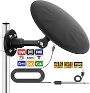 Omni Directional TV Antenna Outdoor, Outdoor Antenna for Smart TV, 720° Long Range Reception Digital HD Signal, with Super Signal Booster, for Attic/Camping/RV/Boat, 2024 Latest. (Black, Large)