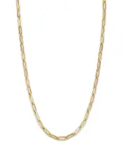 Moon & Meadow 14K Yellow Gold Paperclip Lite Link Chain Necklace, 18