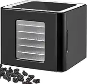Food Dryer Machine, Food Dehydrator with 6 Trays and Led Touch Control Design, 35-70℃ Adjustable, 48Hr Digital Timer, for Fish Vegetables Meat Jerky Herb Black