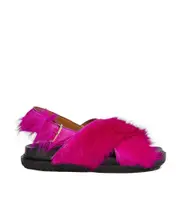 Fuchsia long-hair calfskin Fussbett 35 Red