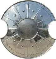 Scottish Medieval Shield 24'' – Silver 18 Gauge Metal | Warrior Cosplay, Roleplay, Decorative Wall Display | AA-031, Silver
