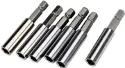 New 6pc 2 1/4 " 60mm Magnetic Bit Holder Set Extension 1/4" Hex * US SHIPPER *