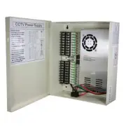 SPT Security Camera Cable 29Amp 120V 18-Port CCTV Power Box Wall Mount Metal