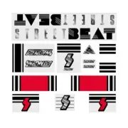 Skyway 1988 - StreetBeat for Red frame on clear decal set - old school bmx