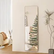 Yezi Full Length Mirror, 150X40CM Wall Mounted, Door Hanging Mirror, Leaning, Full Body Dressing Mirror, with Hanger,Shatter-Proof Glass, Home Decor, Modern, Bathroom Bedroom Cloakroom, Gold