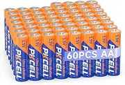PKCELL 60 x AA Batteries 1.5V LR6 Alkaline Batteries 10 Year Shelf Life for Everyday Devices Such as Keyboards, Watches and Remote Controls