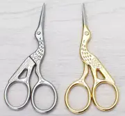 Gold plated crane shaped yarn cutting Cross-stitch hand thread cutting scissors