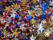 1oz ~2,000 pcs Bulk Loose Sequins Assorted Colors Shapes & Sizes Sewing Crafts