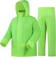 [WCBDUT] Men's Waterproof Jacket & Trousers Suit Set Rainsuit Wind Resistant, Lightweight & Breathable Rain Coat