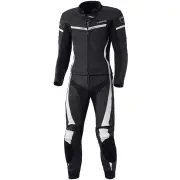 Spire Black White Ladies 2PC Leather Motorcycle Suit