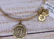 NEW NWT Alex and Ani Letter Initial F Charm Bangle Gold Bracelet