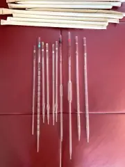 Set of glass laboratory pipettes 10 Pi’s